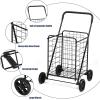imageGoplus Shopping Carts for Groceries Heavy Duty Folding Shopping Cart with Wheels Portable Collapsible Grocery Cart Light Weight Foldable Utility Cart for LaundryBlack
