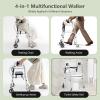 imageGoplus Walkers for Seniors 4in1 Folding Walker with 5 Wheels Detachable Seat Height Adjustable Stand Up Walker Medical Walking Mobility Aid 350lbs Rolling Walker for Adult Bariatric Handicap