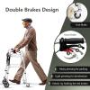 imageGoplus Walkers for Seniors 4in1 Folding Walker with 5 Wheels Detachable Seat Height Adjustable Stand Up Walker Medical Walking Mobility Aid 350lbs Rolling Walker for Adult Bariatric Handicap