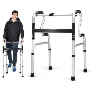 imageGoplus 3in1 StandAssist Folding Walker 400LBS FDA Certification Heavy Duty Walking Mobility Aid Can be Used as Toilet Safety Rail Height Adjustable Narrow Drive Walkers for Seniors Elderly Adult