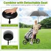 imageGoplus 3 Wheel Golf Push Cart Lightweight Foldable Caddy Cart wAdjustable Seat Handle Umbrella Holder Foot Brake Golf Trolley for Golf Bags Collapsible Golf Pull Cart for Men WomenGrey