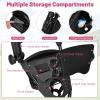 imageGoplus 3 Wheel Golf Push Cart Lightweight Foldable Caddy Cart wAdjustable Seat Handle Umbrella Holder Foot Brake Golf Trolley for Golf Bags Collapsible Golf Pull Cart for Men WomenRed