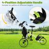 imageGoplus 3 Wheel Golf Push Cart Lightweight Foldable Caddy Cart wAdjustable Seat Handle Umbrella Holder Foot Brake Golf Trolley for Golf Bags Collapsible Golf Pull Cart for Men WomenGreen