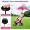 imageGoplus 3 Wheel Golf Push Cart Lightweight Foldable Caddy Cart wAdjustable Seat Handle Umbrella Holder Foot Brake Golf Trolley for Golf Bags Collapsible Golf Pull Cart for Men WomenRed