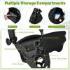 imageGoplus 3 Wheel Golf Push Cart Lightweight Foldable Caddy Cart wAdjustable Seat Handle Umbrella Holder Foot Brake Golf Trolley for Golf Bags Collapsible Golf Pull Cart for Men WomenGrey