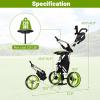 imageGoplus 3 Wheel Golf Push Cart Lightweight Foldable Caddy Cart wAdjustable Seat Handle Umbrella Holder Foot Brake Golf Trolley for Golf Bags Collapsible Golf Pull Cart for Men WomenGreen