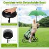 imageGoplus 3 Wheel Golf Push Cart Lightweight Foldable Caddy Cart wAdjustable Seat Handle Umbrella Holder Foot Brake Golf Trolley for Golf Bags Collapsible Golf Pull Cart for Men WomenGreen