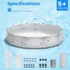 imageGoplus Above Ground Swimming Pool 12ft x 12ft x 30inch Outdoor Steel Frame Pool WPool Cover Reinforced Steel Frame Round Swimming Pool for Backyard Garden Patio Balcony BlueGray