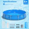 imageGoplus Above Ground Swimming Pool 12ft x 12ft x 30inch Outdoor Steel Frame Pool WPool Cover Reinforced Steel Frame Round Swimming Pool for Backyard Garden Patio Balcony BlueBlue
