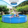 imageGoplus Above Ground Swimming Pool 12ft x 12ft x 30inch Outdoor Steel Frame Pool WPool Cover Reinforced Steel Frame Round Swimming Pool for Backyard Garden Patio Balcony BlueBlue