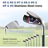 imageGoplus Complete Golf Club Package Set for Men 11 PCS Right Handed Golf Clubs with 460CC 1 Driver 3 Fairway Wood 5 Hybrid 56789SP Irons Putter Golf Stand Bag with Rain HoodBlue