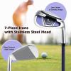imageGoplus Complete Golf Club Set for Women 11 PCS Right Handed Golf Clubs with 460CC 1 Driver 3 Fairway 5 Hybrid 56789PS Irons Putter Golf Cart Bag with Rain Hood for LadyPurple