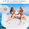 imageGoplus Giant Flamingo Pool Float 46 People Inflatable Pool Raft wAir Pump ampamp 6 Cup Holders for Adults Kids Floating Island Toys for Party Beach River LakeSwan  4 Person