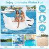 imageGoplus Giant Flamingo Pool Float 46 People Inflatable Pool Raft wAir Pump ampamp 6 Cup Holders for Adults Kids Floating Island Toys for Party Beach River LakeSwan  4 Person