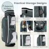 imageGoplus Golf Cart Bag with 14 Top Dividers Golf Club Bag with 7 Zipped Pockets Cooler Bag Rain Hood Detachable Shoulder Strap Lightweight Golf Bag for Men WomenDark Gray