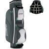 imageGoplus Golf Cart Bag with 14 Top Dividers Golf Club Bag with 7 Zipped Pockets Cooler Bag Rain Hood Detachable Shoulder Strap Lightweight Golf Bag for Men WomenDark Gray
