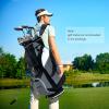 imageGoplus Golf Cart Bag with 14 Top Dividers Golf Club Bag with 7 Zipped Pockets Cooler Bag Rain Hood Detachable Shoulder Strap Lightweight Golf Bag for Men WomenGreyBlack