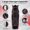 imageGoplus Golf Cart Bag with 14Way Dividers Lightweight Portable Golf Club Bag with 8 Zippered Pockets Including Cooler Bag Rain Hood Shoulder Strap Carry Handle Golf Bag for Men WomenBlackRed