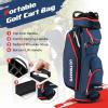 imageGoplus Golf Cart Bag with 14Way Dividers Lightweight Portable Golf Club Bag with 8 Zippered Pockets Including Cooler Bag Rain Hood Shoulder Strap Carry Handle Golf Bag for Men WomenNavyRed