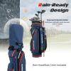 imageGoplus Golf Cart Bag with 14Way Dividers Lightweight Portable Golf Club Bag with 8 Zippered Pockets Including Cooler Bag Rain Hood Shoulder Strap Carry Handle Golf Bag for Men WomenNavyRed