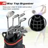 imageGoplus Golf Cart Bag with 14Way Dividers Lightweight Portable Golf Club Bag with 8 Zippered Pockets Including Cooler Bag Rain Hood Shoulder Strap Carry Handle Golf Bag for Men WomenBlackRed