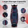 imageGoplus Golf Cart Bag with 14Way Dividers Lightweight Portable Golf Club Bag with 8 Zippered Pockets Including Cooler Bag Rain Hood Shoulder Strap Carry Handle Golf Bag for Men WomenNavyRed