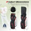 imageGoplus Golf Cart Bag with 14Way Dividers Lightweight Portable Golf Club Bag with 8 Zippered Pockets Including Cooler Bag Rain Hood Shoulder Strap Carry Handle Golf Bag for Men WomenBlackRed