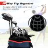 imageGoplus Golf Cart Bag with 14Way Dividers Lightweight Portable Golf Club Bag with 8 Zippered Pockets Including Cooler Bag Rain Hood Shoulder Strap Carry Handle Golf Bag for Men WomenNavyRed
