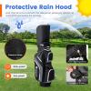 imageGoplus Golf Cart Bag with 14Way Top Dividers 9 Zippered Pockets Cooler Bag Rain Hood Shoulder Strap Carry Handle Lightweight Golf Club Bags for Men WomenBlackGray