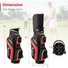 imageGoplus Golf Cart Bag with 14Way Top Dividers 9 Zippered Pockets Cooler Bag Rain Hood Shoulder Strap Carry Handle Lightweight Golf Club Bags for Men WomenBlackRed