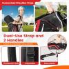imageGoplus Golf Cart Bag with 14Way Top Dividers 9 Zippered Pockets Cooler Bag Rain Hood Shoulder Strap Carry Handle Lightweight Golf Club Bags for Men WomenBlackRed
