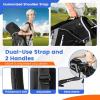 imageGoplus Golf Cart Bag with 14Way Top Dividers 9 Zippered Pockets Cooler Bag Rain Hood Shoulder Strap Carry Handle Lightweight Golf Club Bags for Men WomenBlackGray
