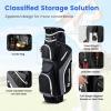 imageGoplus Golf Cart Bag with 14Way Top Dividers 9 Zippered Pockets Cooler Bag Rain Hood Shoulder Strap Carry Handle Lightweight Golf Club Bags for Men WomenBlackGray