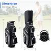 imageGoplus Golf Cart Bag with 14Way Top Dividers 9 Zippered Pockets Cooler Bag Rain Hood Shoulder Strap Carry Handle Lightweight Golf Club Bags for Men WomenBlackGray