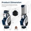 imageGoplus Golf Cart Bag with 14Way Top Organizers Lightweight Portable Golf Club Bag W7 Zippered Pockets Including Waterproof Valuable Pockets Rain Hood Shoulder Strap for Men WomenNavyGray