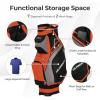imageGoplus Golf Cart Bag with 14Way Top Organizers Lightweight Portable Golf Club Bag W7 Zippered Pockets Including Waterproof Valuable Pockets Rain Hood Shoulder Strap for Men WomenBlackRed