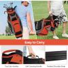 imageGoplus Golf Cart Bag with 14Way Top Organizers Lightweight Portable Golf Club Bag W7 Zippered Pockets Including Waterproof Valuable Pockets Rain Hood Shoulder Strap for Men WomenBlackRed