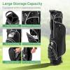 imageGoplus Golf Stand Bag Lightweight Golf Club Bag with 4 Way Top Dividers Rain Hood Cooler Bag 4 Zippered Pockets Dual Shoulder Strap Portable Golf Bag with Stand for Women MenBlack