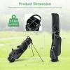 imageGoplus Golf Stand Bag Lightweight Golf Club Bag with 4 Way Top Dividers Rain Hood Cooler Bag 4 Zippered Pockets Dual Shoulder Strap Portable Golf Bag with Stand for Women MenBlack