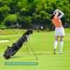 imageGoplus Golf Stand Bag Lightweight Golf Club Bag with 4 Way Top Dividers Rain Hood Cooler Bag 4 Zippered Pockets Dual Shoulder Strap Portable Golf Bag with Stand for Women MenBlack