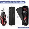 imageGoplus Golf Travel Bag with Wheels Portable Golf Club Travel Bag with 3 Pull Handles Smooth Zipper Name Card Holder Antislip Foot Pads 900D Heavy Duty Gulf Travel Bag for Airport Station