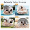 imageGoplus Inflatable Canopy Island 73 Tanning Pool Lounger Float wRetractableampampRemovable Canopy SPF50 3 Comfy Pillows Giant Pool Float Load 440 LBS for 23 Person Lake Beach Garden73 Round