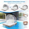 imageGoplus Inflatable Canopy Island 73 Tanning Pool Lounger Float wRetractableampampRemovable Canopy SPF50 3 Comfy Pillows Giant Pool Float Load 440 LBS for 23 Person Lake Beach Garden71 Square