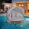 imageGoplus Inflatable Canopy Island 73 Tanning Pool Lounger Float wRetractableampampRemovable Canopy SPF50 3 Comfy Pillows Giant Pool Float Load 440 LBS for 23 Person Lake Beach Garden73 Round