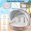 imageGoplus Inflatable Canopy Island 73 Tanning Pool Lounger Float wRetractableampampRemovable Canopy SPF50 3 Comfy Pillows Giant Pool Float Load 440 LBS for 23 Person Lake Beach Garden73 Round