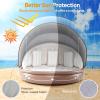 imageGoplus Inflatable Canopy Island 73 Tanning Pool Lounger Float wRetractableampampRemovable Canopy SPF50 3 Comfy Pillows Giant Pool Float Load 440 LBS for 23 Person Lake Beach Garden73 Round