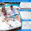 imageGoplus Inflatable Canopy Island 73 Tanning Pool Lounger Float wRetractableampampRemovable Canopy SPF50 3 Comfy Pillows Giant Pool Float Load 440 LBS for 23 Person Lake Beach Garden71 Square