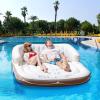 imageGoplus Inflatable Canopy Island 73 Tanning Pool Lounger Float wRetractableampampRemovable Canopy SPF50 3 Comfy Pillows Giant Pool Float Load 440 LBS for 23 Person Lake Beach Garden71 Square