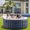 imageGoplus Inflatable Hot Tub Spa 71inch x 27inch 4 Person Portable Hot Tub W 108 Massage Bubble Air Jets Filter Cartridge Pump Tub Cover Ground Sheet Indoor ampamp Outdoor Heated Tub Blue