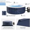imageGoplus Inflatable Hot Tub Spa 71inch x 27inch 4 Person Portable Hot Tub W 108 Massage Bubble Air Jets Filter Cartridge Pump Tub Cover Ground Sheet Indoor ampamp Outdoor Heated Tub Blue